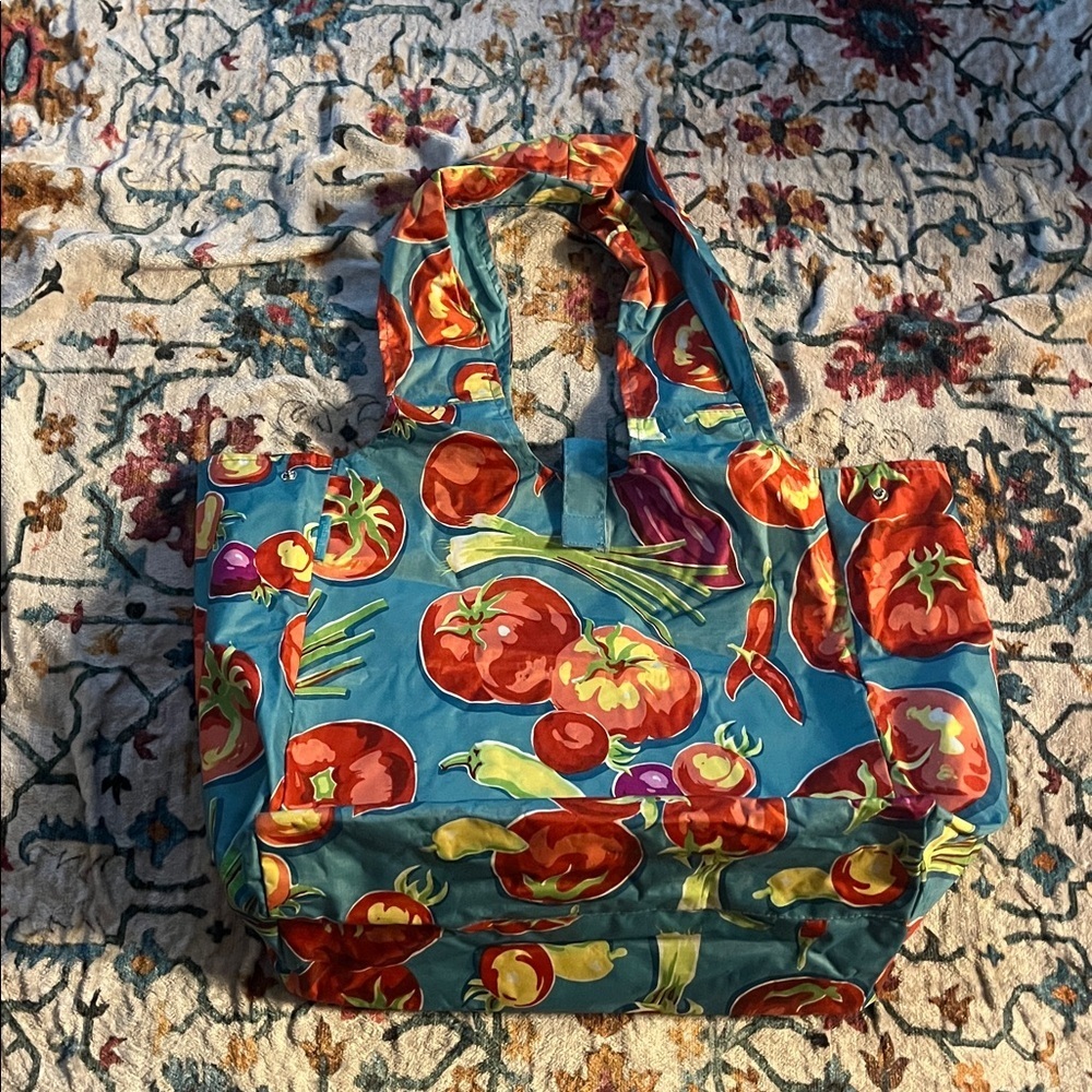 Longaberger Tote Bag Convertible Vibrant Tomato Print